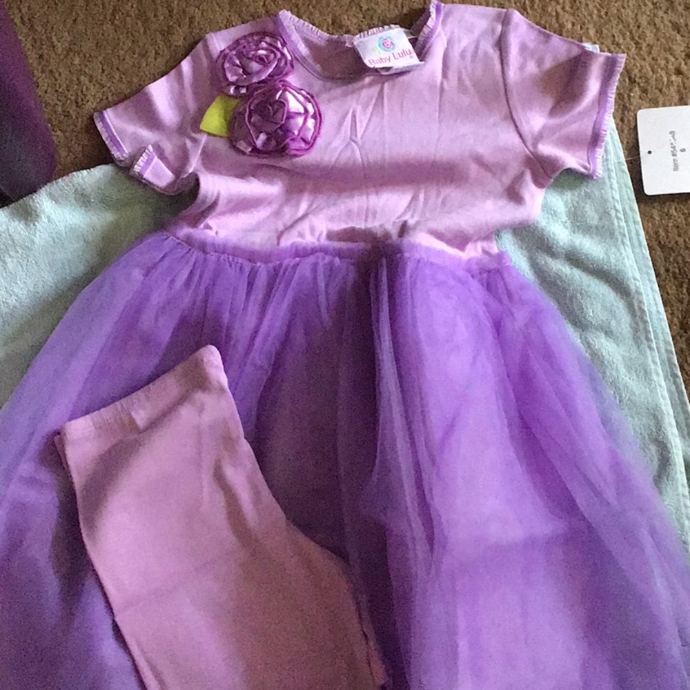 New Baby Lulu 2 Piece Dress & Shorts 6 Little Girl